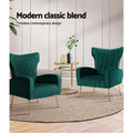 Artiss Kate Green Velvet Armchair