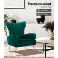 Artiss Kate Green Velvet Armchair