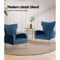 Artiss Kate Armchair Navy Velvet