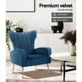 Artiss Kate Armchair Navy Velvet