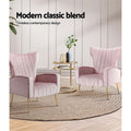 Artiss Kate Armchair Pink Velvet