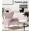 Artiss Kate Armchair Pink Velvet