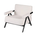 Artiss Compressed Armchair White Corduroy Accent Chair for Small Space