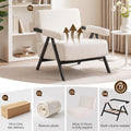 Artiss Compressed Armchair White Corduroy Accent Chair for Small Space