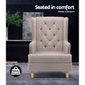 Artiss Rocking Chair Armchair Beige Linen Fabric Gaia