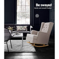Artiss Rocking Chair Armchair Beige Linen Fabric Gaia