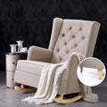Artiss Rocking Chair Armchair Beige Linen Fabric Gaia