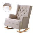 Artiss Rocking Chair Armchair Beige Linen Fabric Gaia