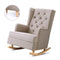 Artiss Rocking Chair Armchair Beige Linen Fabric Gaia
