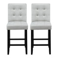 Artiss 2x Bar Stools Counter Fabric Wooden Kitchen Dining Grey