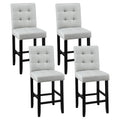 Artiss 4x Bar Stools Grey Fabric Wooden Kitchen Counter Seat