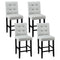 Artiss 4x Bar Stools Grey Fabric Wooden Kitchen Counter Seat