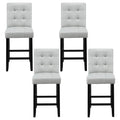 Artiss 4x Bar Stools Grey Fabric Wooden Kitchen Counter Seat