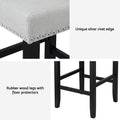 Artiss 4x Bar Stools Grey Fabric Wooden Kitchen Counter Seat