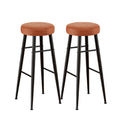 Artiss 2x Bar Stools Counter Kitchen Dining Brown PU Leather
