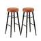 Artiss 2x Bar Stools Counter Kitchen Dining Brown PU Leather