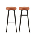 Artiss 2x Bar Stools Counter Kitchen Dining Brown PU Leather