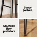 Artiss 2x Bar Stools Counter Kitchen Dining Brown PU Leather