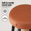 Artiss 2x Bar Stools Counter Kitchen Dining Brown PU Leather