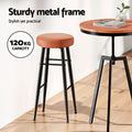 Artiss 4x Bar Stools PU Leather Counter Kitchen Chairs Brown