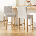 Artiss 2x Bar Stools Linen Upholstered Chairs Kitchen