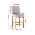 Artiss 2x Bar Stools Linen Upholstered Chairs Kitchen