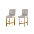 Artiss 2x Bar Stools Linen Upholstered Chairs Kitchen