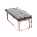 Artiss Ottoman Bench 120cm Linen Grey Foot Stool Storage