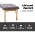 Artiss Ottoman Bench 120cm Linen Grey Foot Stool Storage
