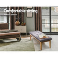 Artiss Ottoman Bench 120cm Linen Grey Foot Stool Storage