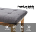 Artiss Ottoman Bench 120cm Linen Grey Foot Stool Storage