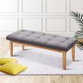 Artiss Ottoman Bench 120cm Linen Grey Foot Stool Storage