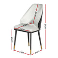 Artiss Dining Chairs Set of 2 Leather Beige Black
