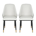 Artiss Dining Chairs Set of 2 Leather Beige Black