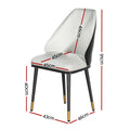 Artiss Dining Chairs Set of 4 Leather Beige Black