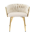 Artiss Dining Chair Armchair Velvet Beige Set of 2