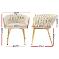 Artiss Dining Chairs Set 4 Velvet Armchair Beige