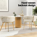 Artiss Dining Chairs Set 4 Velvet Armchair Beige