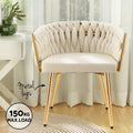 Artiss Dining Chairs Set 4 Velvet Armchair Beige
