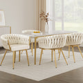 Artiss Dining Chairs Set 4 Velvet Armchair Beige