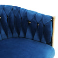 Artiss Velvet Dining Chair Armchair Blue Weaving