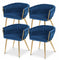 Artiss Dining Chairs Set 4 Velvet Weaving Armchair Blue