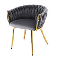 Artiss Velvet Dining Chair Grey Armchair Lounge Cafe Kitchen