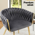 Artiss Dining Chairs Velvet Armchair Grey Set of 2
