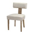 Artiss Dining Chairs Set of 2 Linen Beige Wooden Legs
