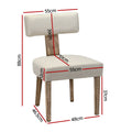 Artiss Dining Chairs Set of 2 Linen Beige Wooden Legs