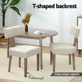 Artiss Dining Chairs Set of 2 Linen Beige Wooden Legs