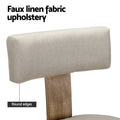 Artiss Dining Chairs Set of 2 Linen Beige Wooden Legs
