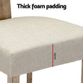 Artiss Dining Chairs Set of 4 Linen Fabric Wooden Beige