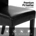 Artiss Dining Chairs Set of 2 Leather Parsons Black